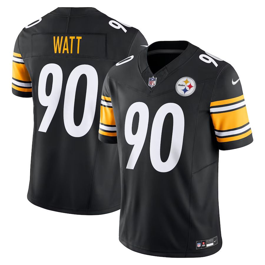 Men Pittsburgh Steelers #90 T.J. Watt Nike Black Vapor F.U.S.E. Limited NFL Jersey